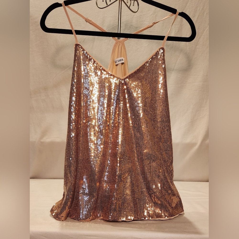 Size L Pink Sequined tank top